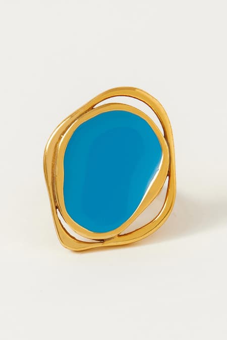 Voyce Jewellery Copacabana Abstract Pattern Enameled Ring 