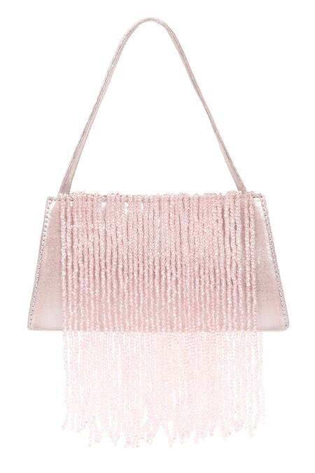 Buy_X Feet Above_Pink Beads Prism Tassel Embellished Bag _Online_at_Aza_Fashions