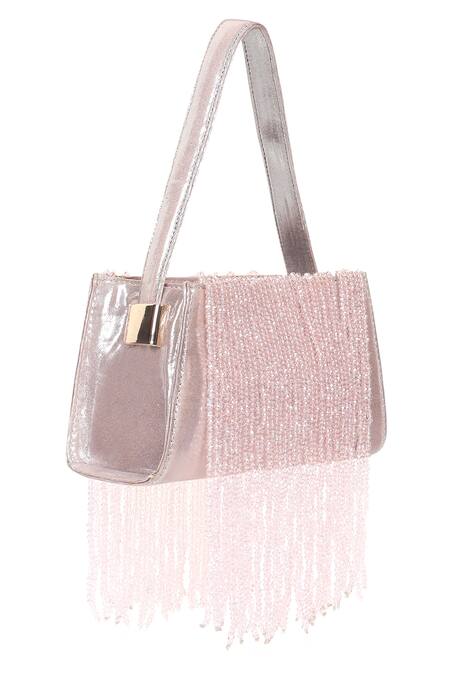 Shop_X Feet Above_Pink Beads Prism Tassel Embellished Bag _Online_at_Aza_Fashions