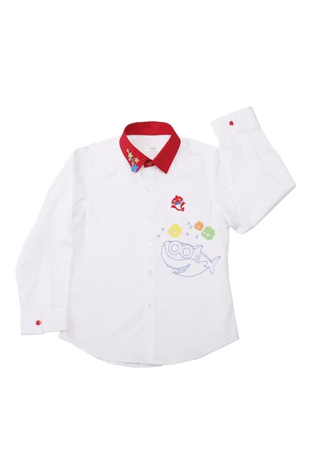 Partykles Baby Shark Embroidered Shirt 