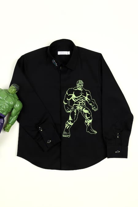 Partykles Hulk Placement Embroidered Shirt 