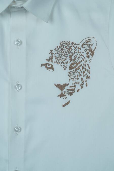 Partykles White Cotton Satin Embroidery Placement Shirt Online at Aza Fashions Partykles_White Cotton Satin Embroidery Placement Shirt _Online_at_Aza_Fashions