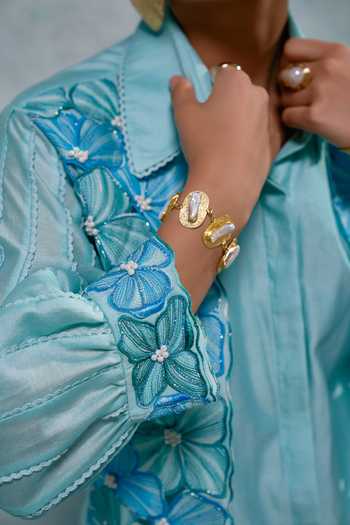 Buy Sakshi Khetterpal Blue Chanderi Beads, Embroidery Collared Hand Shirt And Pant Set Online at Aza Fashions Buy_Sakshi Khetterpal_Blue Chanderi Beads, Embroidery Collared Hand Shirt And Pant Set _Online_at_Aza_Fashions