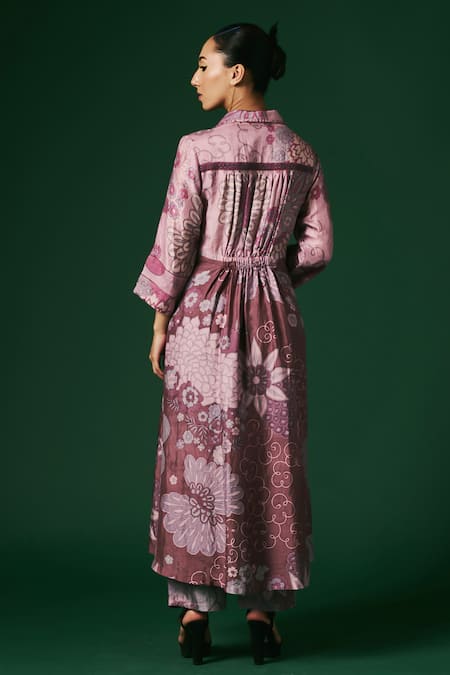 Arte-Alter Lantana Hand Printed Shirt Kurta & Pant Set 