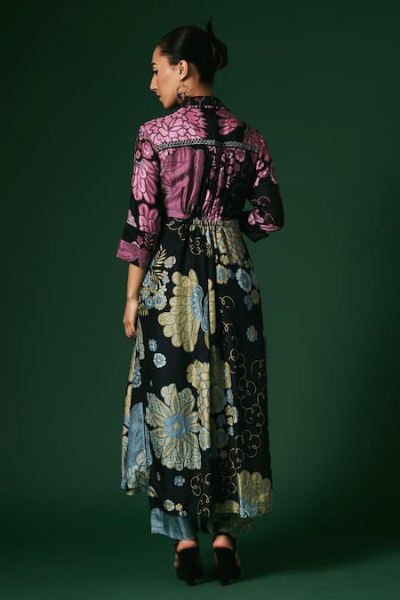 Arte-Alter Anemone Hand Printed Shirt Kurta & Pant Set 