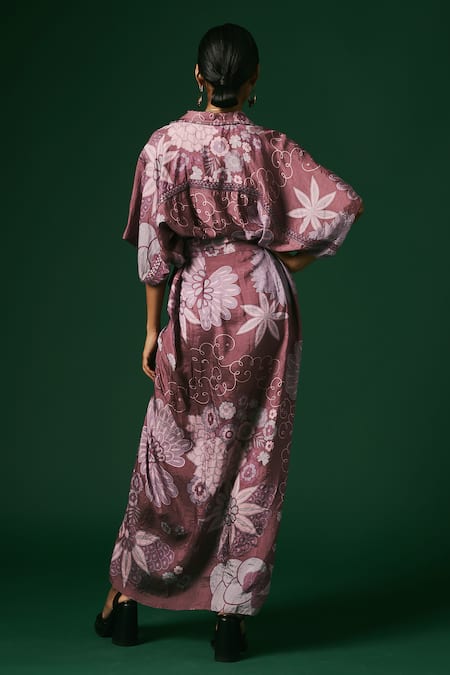 Arte-Alter Lantana Hand Printed Draped Dress 