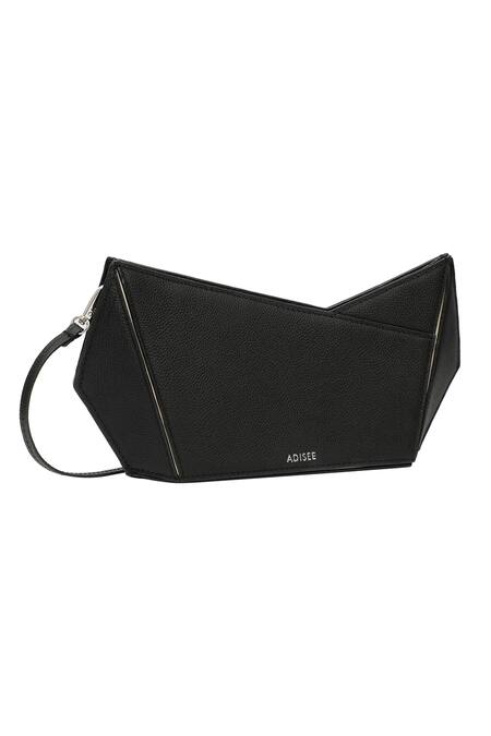Buy Adisee Black Plain Structured Leather Clutch Buy_Adisee_Black Plain Structured Leather Clutch