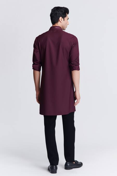 Shop S&N By Shantnu Nikhil Purple Polyester, Viscose Embroidery Crest Sherwani at Aza Fashions Shop_S&N By Shantnu Nikhil_Purple Polyester, Viscose Embroidery Crest Sherwani_at_Aza_Fashions