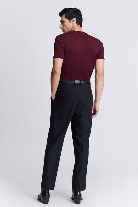 Shop S&N By Shantnu Nikhil Purple Viscose, Nylon Crystals Embroidery Tee at Aza Fashions Shop_S&N By Shantnu Nikhil_Purple Viscose, Nylon Crystals Embroidery Tee_at_Aza_Fashions