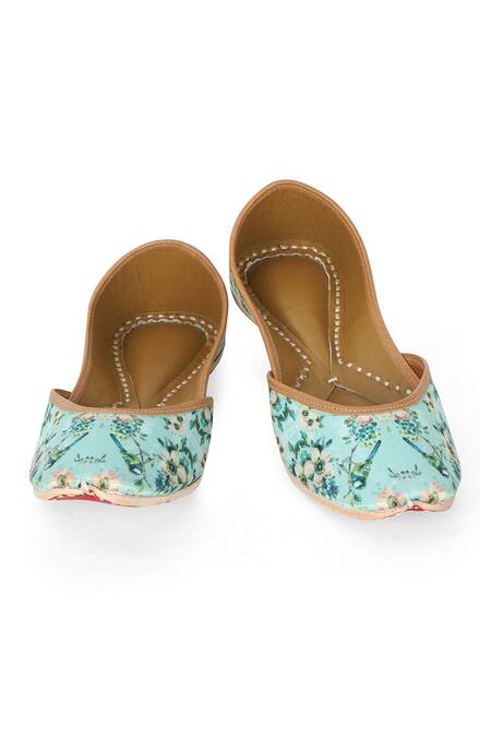 Buy_NR By Nidhi Rathi_Green Printed Botanic Juttis