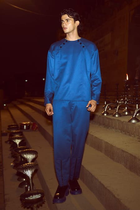 Dash And Dot Full Sleeve Solid Shirt & Pant Set 