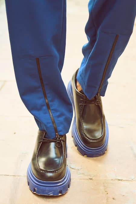 Dash And Dot Blue Polyester, Viscose, Lycra Solid Straight Pant Online at Aza Fashions Dash And Dot_Blue Polyester, Viscose, Lycra Solid Straight Pant _Online_at_Aza_Fashions