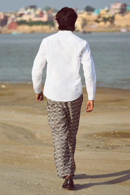Dash And Dot Motif Woven Jacquard Pant 