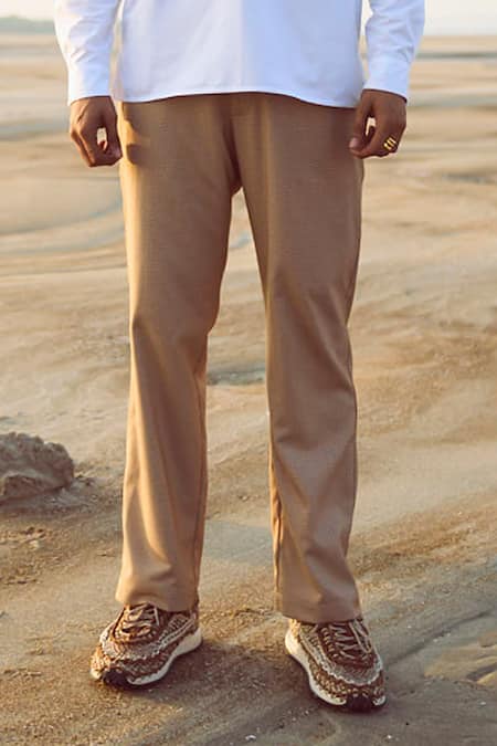 Buy_Dash And Dot_White Cotton, Polyester, Viscose, Lycra Contrast Bib Shirt With Pant _Online_at_Aza_Fashions