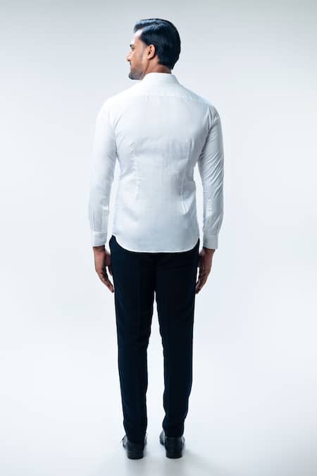 Shop Kommal Sood White Cotton Cut Work Cutdana Embroidered Shirt at Aza Fashions Shop_Kommal Sood_White Cotton Cut Work Cutdana Embroidered Shirt _at_Aza_Fashions