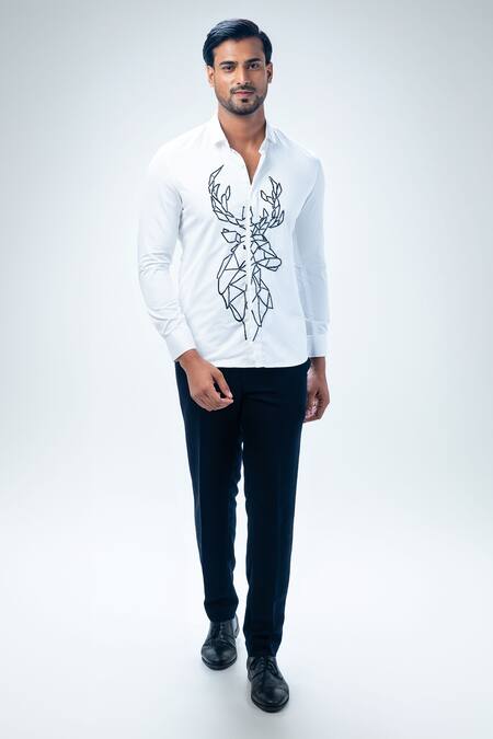 Buy Kommal Sood White Cotton Cut Work Cutdana Embroidered Shirt Online at Aza Fashions Buy_Kommal Sood_White Cotton Cut Work Cutdana Embroidered Shirt _Online_at_Aza_Fashions