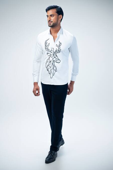 Kommal Sood White Cotton Cut Work Cutdana Embroidered Shirt at Aza Fashions Kommal Sood_White Cotton Cut Work Cutdana Embroidered Shirt _at_Aza_Fashions