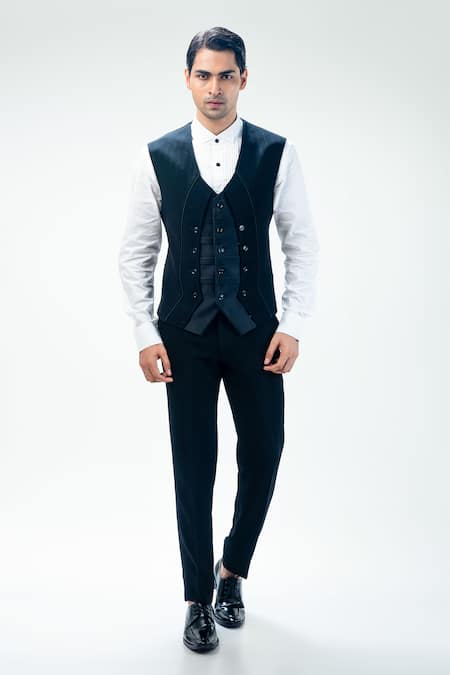 IIQUAL unisex mix & match shirt, pants and waistcoat set in baby blue | ASOS