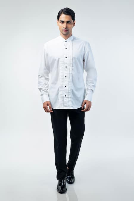 Buy_Kommal Sood_Black Cupro Embroidered Sequin Floral Tuxedo Set _Online_at_Aza_Fashions