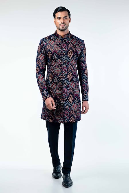 Kommal Sood Flower Thread Embroidered Sherwani With Trouser 