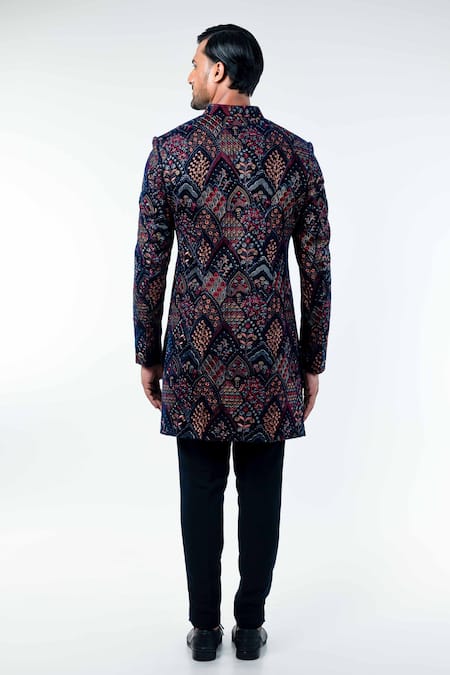 Kommal Sood Flower Thread Embroidered Sherwani With Trouser 