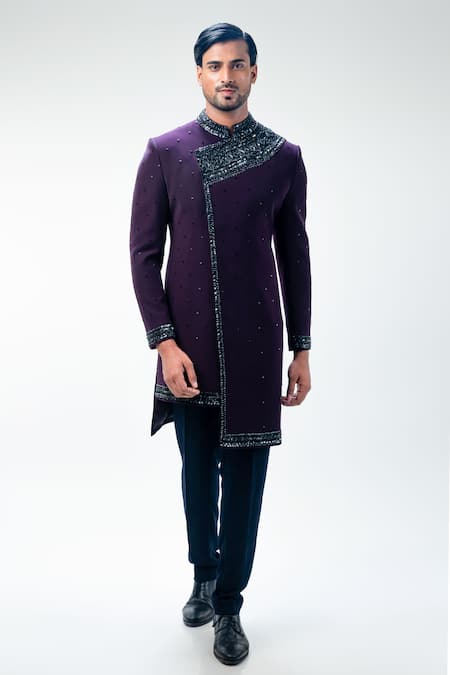 Kommal Sood Sequin Hand Embroidered Sherwani With Trouser 
