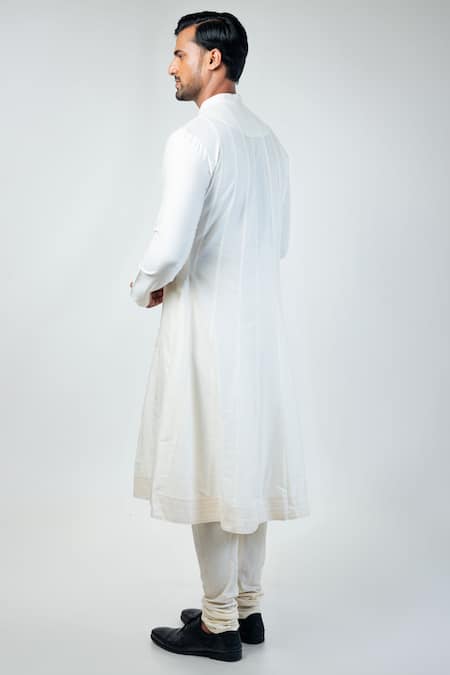 Kommal Sood_Off White Cotton Silk Plain Anarkali Kurta With Churidar  _Online_at_Aza_Fashions