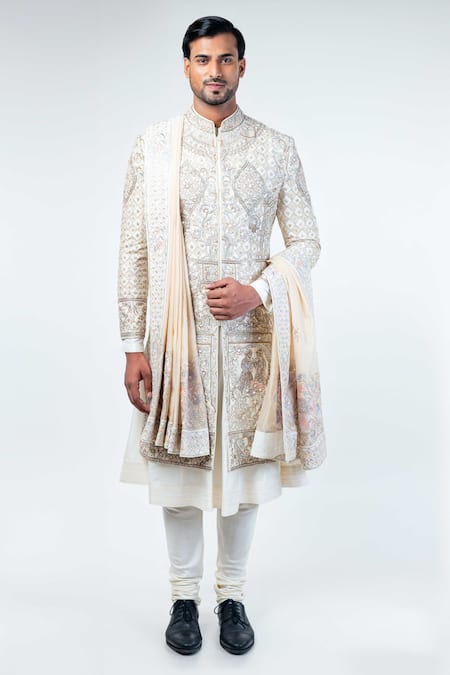 Kommal Sood Floral & King Embroidered Sherwani Set 