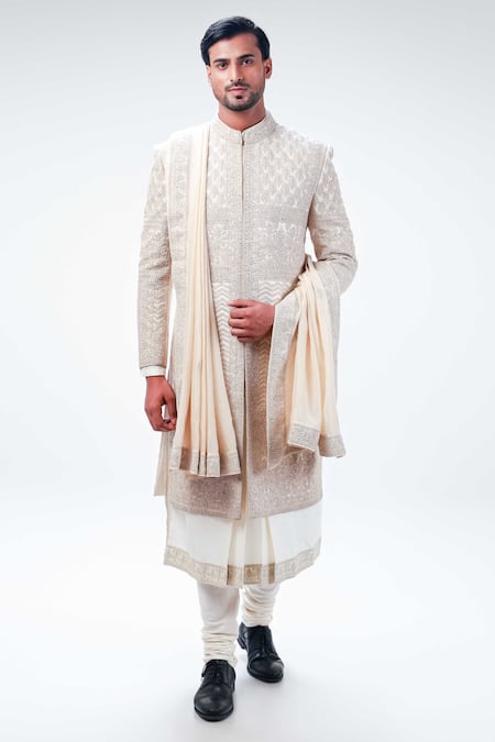 Kommal Sood Raw Silk Embroidered Sherwani Set 