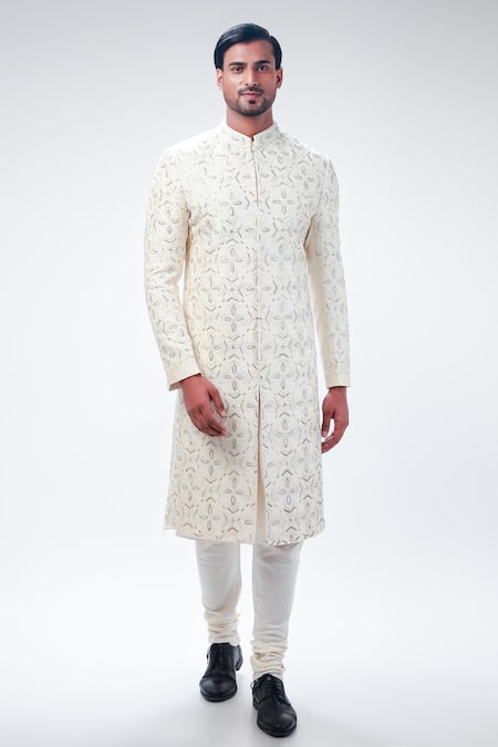Kommal Sood Floral Butti Embroidered Sherwani Churidar Set 