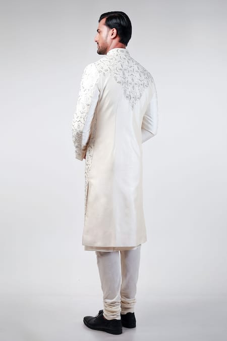 Kommal Sood Floral Butti Embroidered Sherwani Churidar Set 