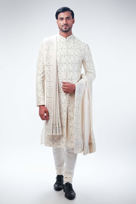 Kommal Sood Floral Butti Embroidered Sherwani Set 