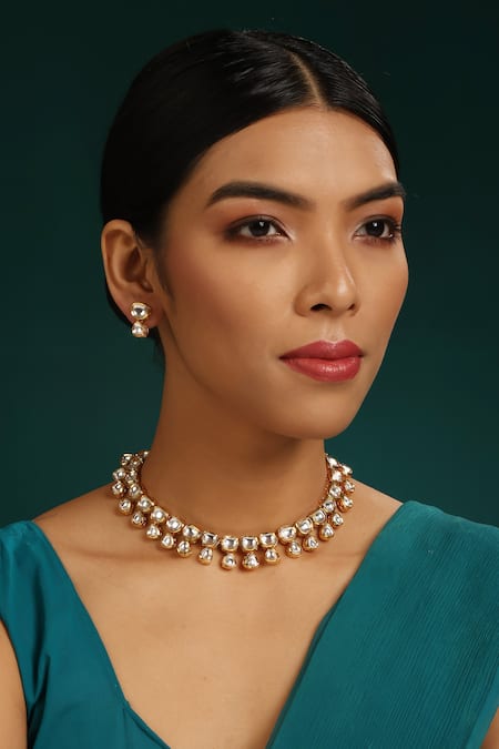 MINAKI Kundan Drop Necklace Set 