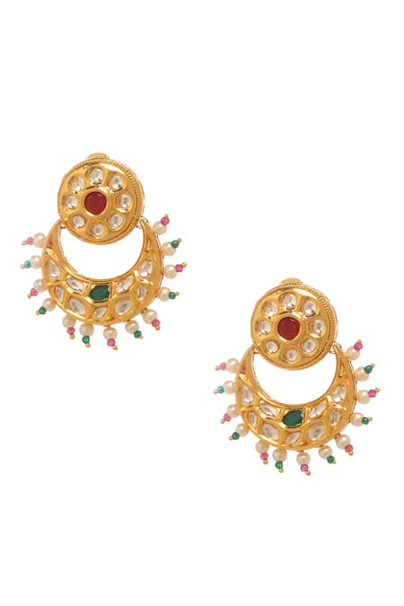 Minaki Stone Embellished Dangler Earrings 