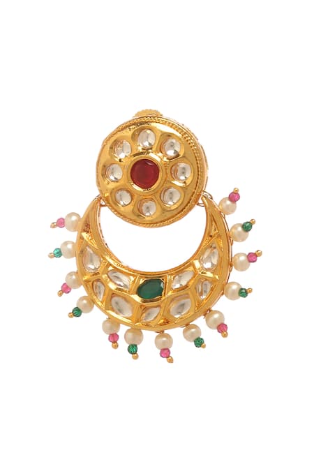Minaki Multi Color Stones, Pearls, Diamonds Embellished Dangler Earrings Online at Aza Fashions Minaki_Multi Color Stones, Pearls, Diamonds Embellished Dangler Earrings _Online_at_Aza_Fashions