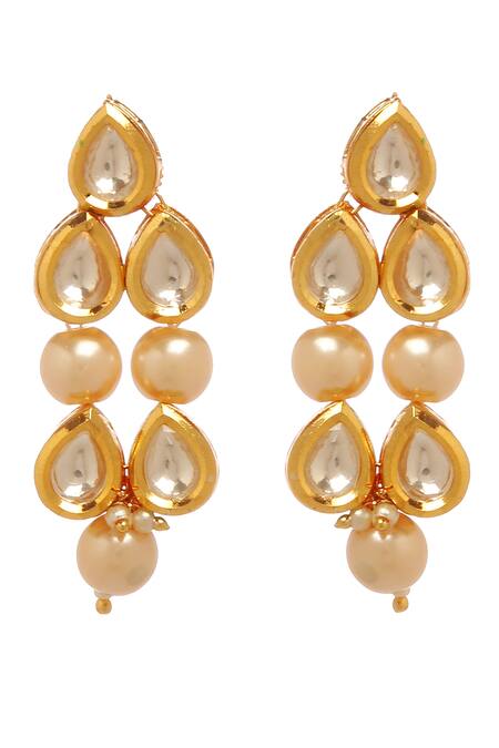 Buy_Minaki_Gold Plated Pearls Embellished Layered Necklace Set _Online_at_Aza_Fashions