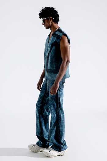 Shop_Aroka_Blue Denim Grunge Textured Jeans_Online_at_Aza_Fashions