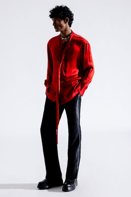 Plain red 2024 shirt for men