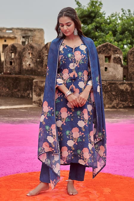 Buy Black Ethnic Printed Cotton Dress - Jaipur Kurti