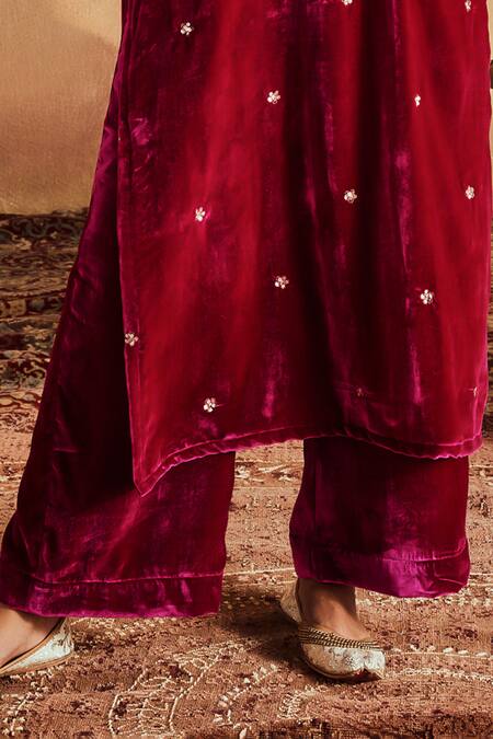 Buy Roze Pink Microfiber, Organza Embroidery, Sequins Razia Paisley Hand Kurta Set Online at Aza Fashions Buy_Roze_Pink Microfiber, Organza Embroidery, Sequins Razia Paisley Hand Kurta Set _Online_at_Aza_Fashions