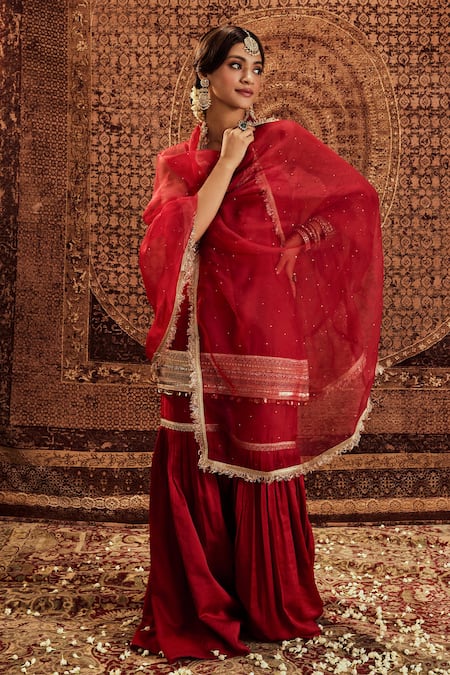 Roze Sultana Chanderi Strappy Kurta Sharara Set 