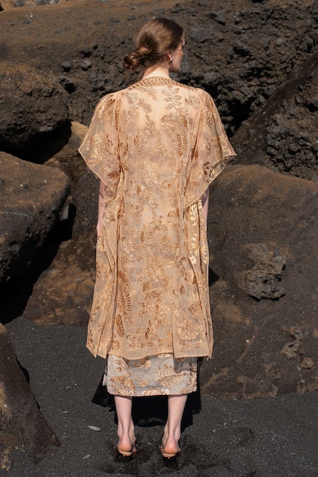 Dash And Dot Floral Embroidered Bandeau & Skirt Set 