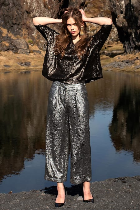 Dash and Dot Sequin Straight Pant 