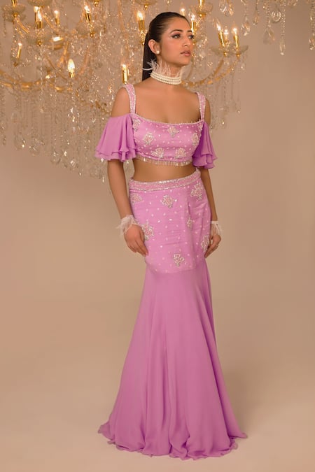 Omal Sindwani Hand Embroidered Blouse & Lehenga Set 