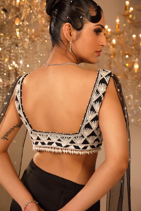 Omal Sindwani Hand Embroidered Blouse & Slit Lehenga Set 