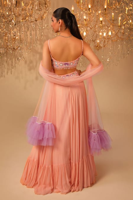 Omal Sindwani Hand Embroidered Blouse Lehenga Set 