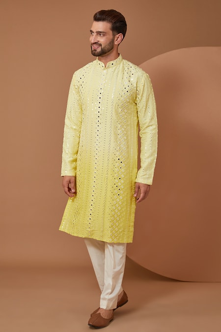 Kasbah Mirror Embroidered Silk Kurta 