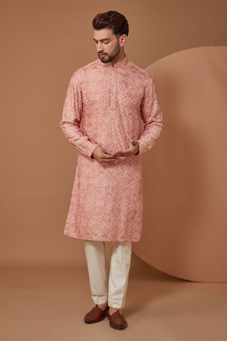 Kasbah Silk Geometric Embroidered Kurta 