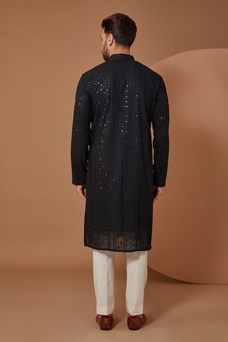 Kasbah Chikankari Work Straight Kurta Set 