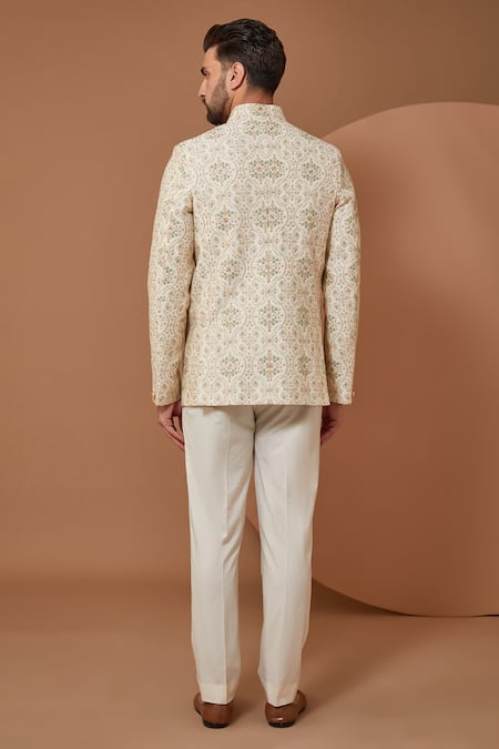 Kasbah Chanderi Silk Embroidered Bandhgala 